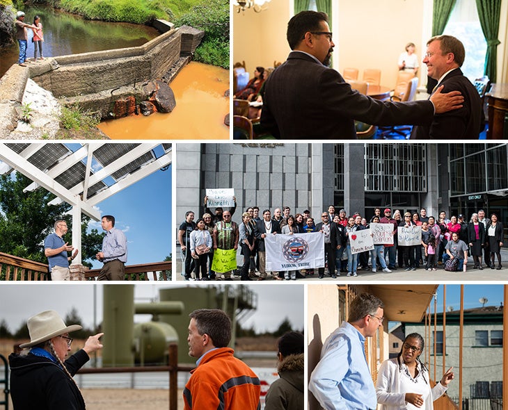 A collage of photos of Earthjustice's clients.