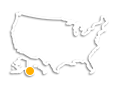 Map of the United States. Yellow dot on the Tongass in Alaska.